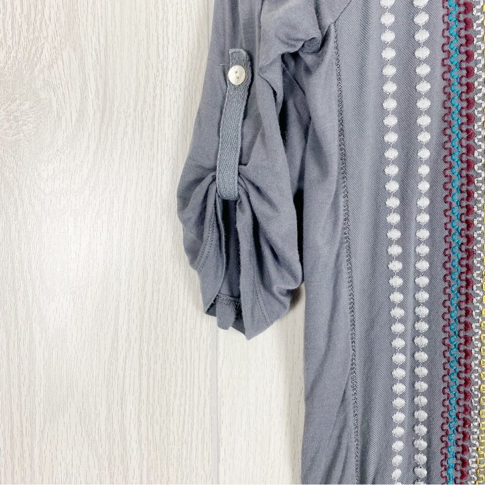 Tiny | Grey Embroidered Tunic Button Front Dress … - image 6
